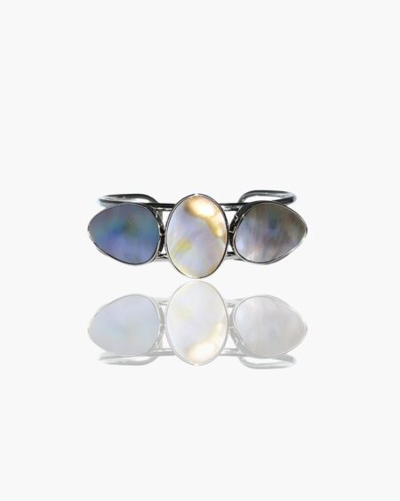 Irregular Triple Mabe Pearl Two-Lines Bangle