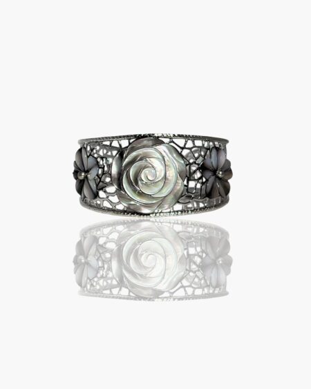 Rose Flower Carved Bramble Bangle