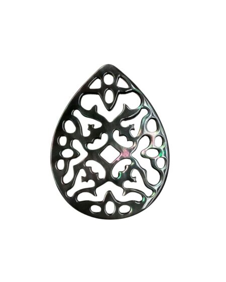 Filigree Pear Black Mother of Pearl