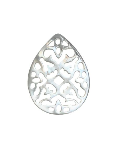 Filigree Pear White Mother of Pearl