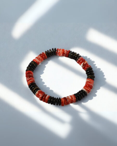 Pure Shell Bracelet - Spiny Oyster + Black Mother of Pearl