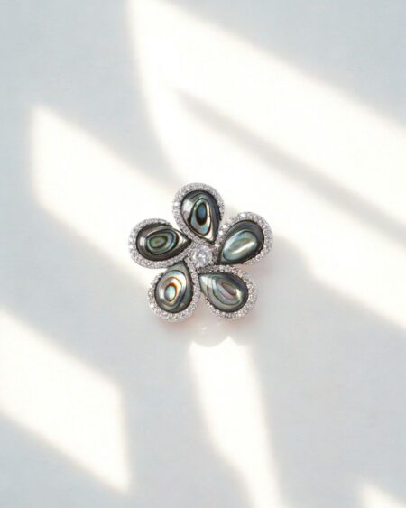 Abalone Shell Flower Design Brooch