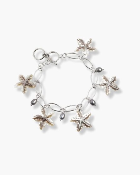 Tiny Black Starfish Chain Bracelet