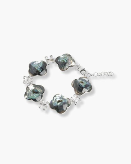 Facet Cut Clover Filigree Bracelet