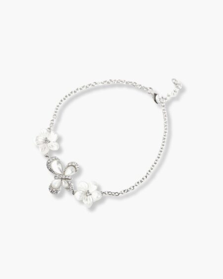 Tiny Butterfly with Flowers Bracelet