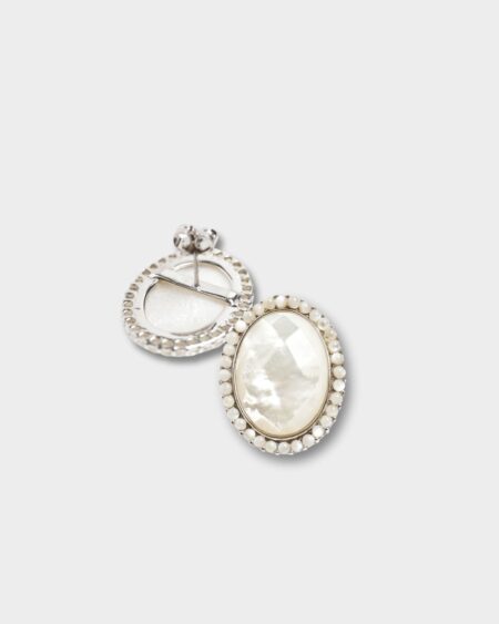 Faceted Oval Stud Earrings