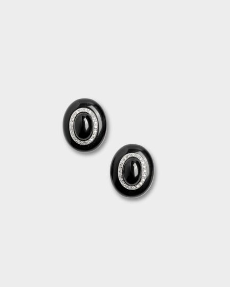Huge Oval Silver Stud Earrings