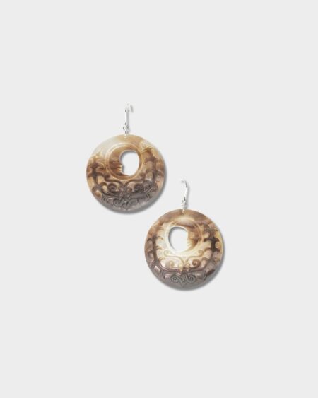 Silver Moon Face Earrings