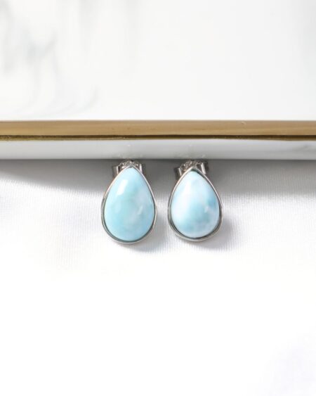 Larimar Pear Shaped Earrings