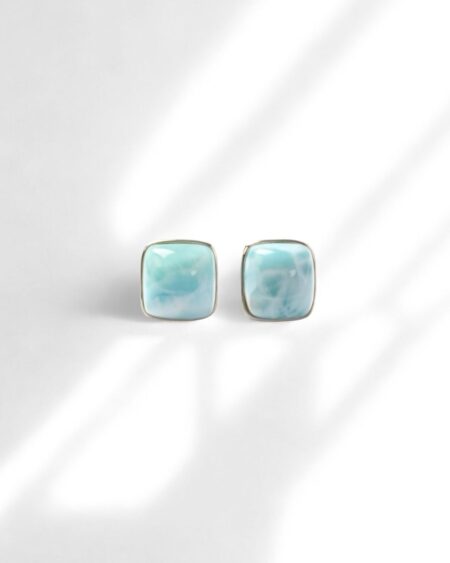 Square Larimar Earrings