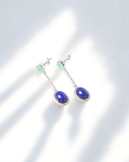 Lapis Lazuli with Chrysoprase Earrings