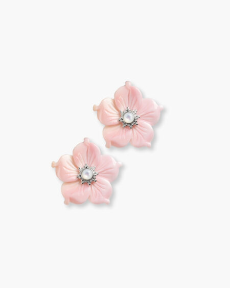 Vintage Carved Flower Stud Earrings