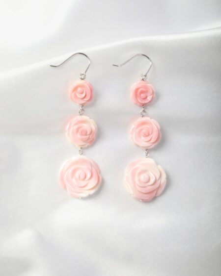 Triple Roses Hook Earrings