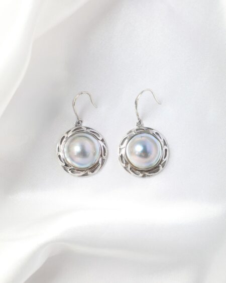 Natural Mabe Pearl Hook Earrings