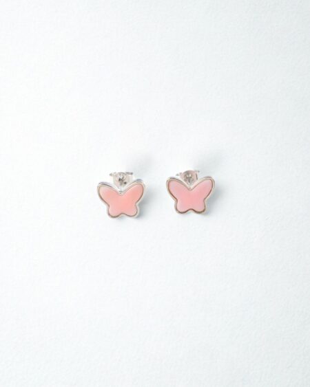 Pink Conch Butterfly Earrings
