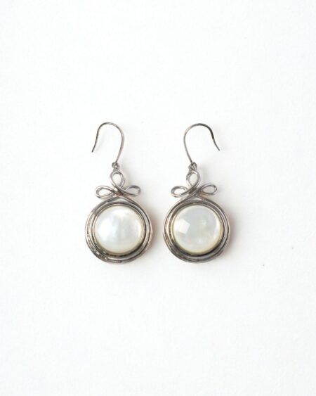 Natural White Mother of Pearl Hook Earrings