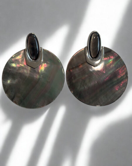 MOP Round Disc. Earrings