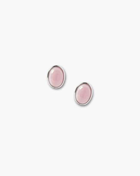 Oval Little Pink Stud Earrings