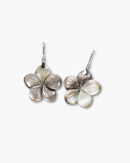 Simple Carved Flower Hook Earrings