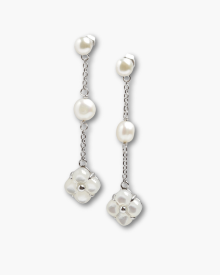 Four-leaf Clover Cushion Drop Earrings