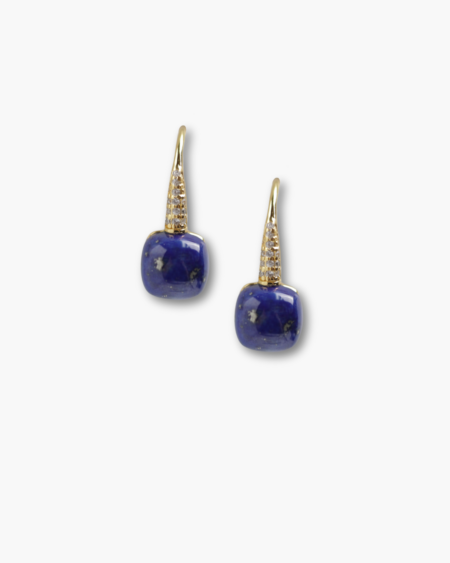Simple Grace Cushion Shape With Gold Plated Earrings