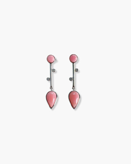 Circle & Pear Elegance Stud Earrings
