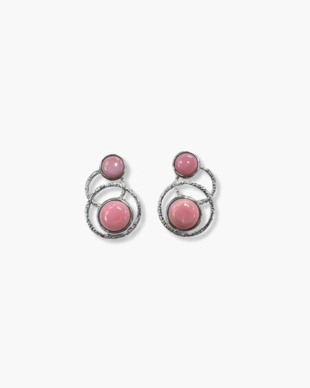 Double Round Conch Shell Cabochons Earrings