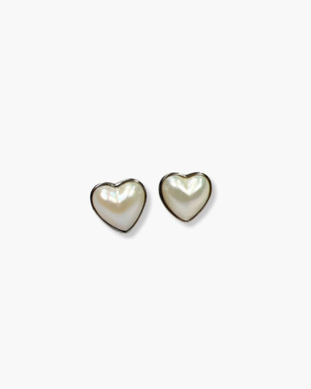 Heart Shaped Mabe Pearl Stud Earrings