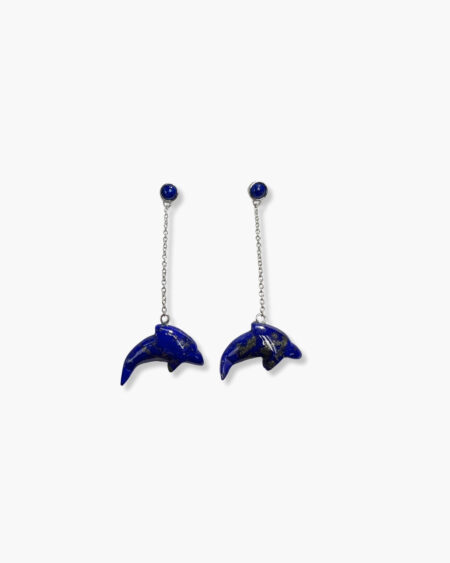 Lapis Dolphin Stud Earrings