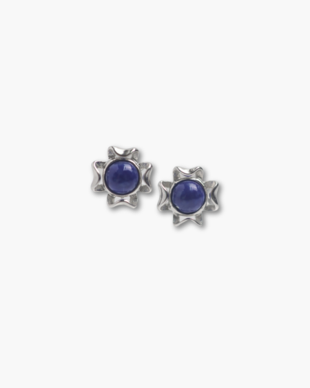 Round Stone With Four Leaf Clover Earrings