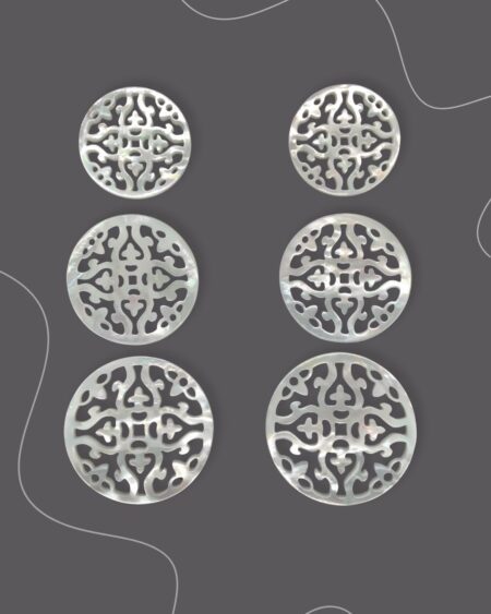 Round Filigree, White MOP