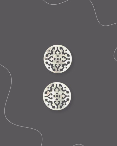 Round Filigree, White MOP