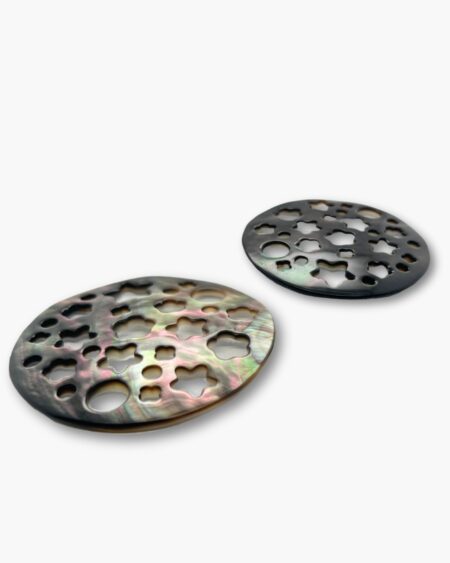 Round Filigree, Black MOP