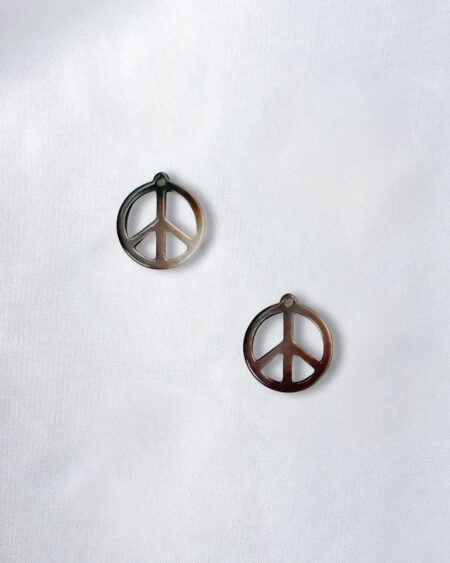 Black Mother of Pearl Peace Sign Symbol