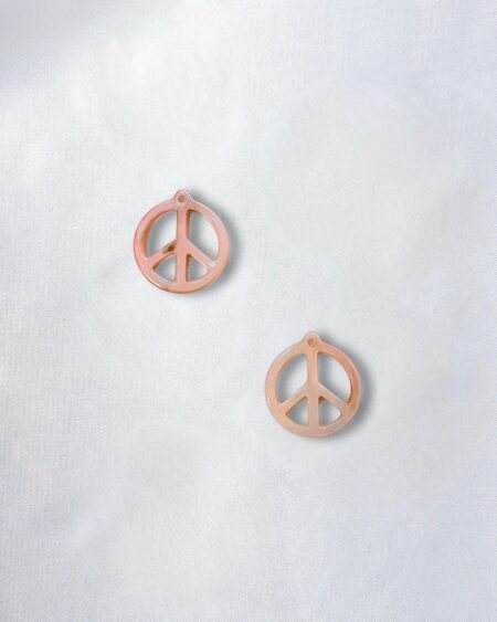 Pink Mother of Pearl Peace Sign Symbol