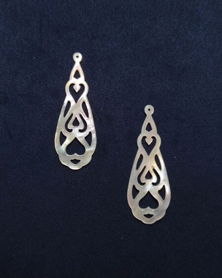 Natural White Mother of Pearl Chandelier Drops Charm (10pcs)