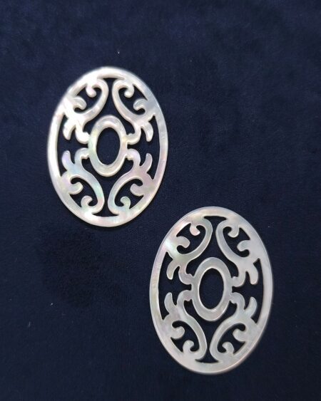 Natural White Mother of Pearl Oval Design Accessories (10pcs)