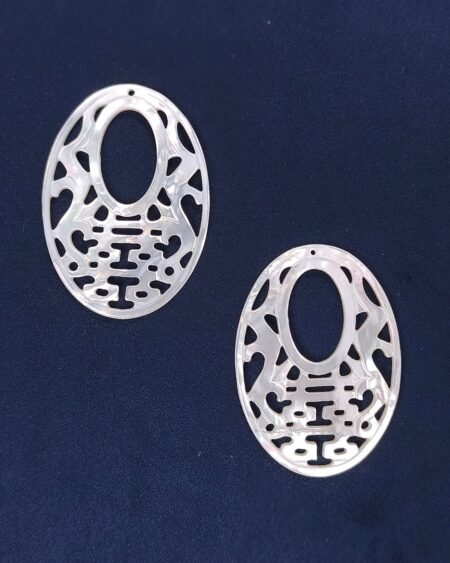 Natural White Mother of Pearl Chinese Double Happiness (10pcs)
