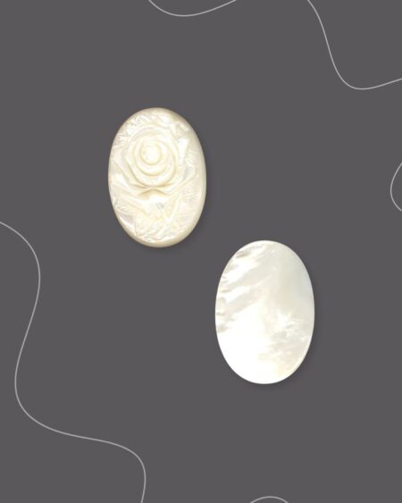 Carved Rose, White MOP