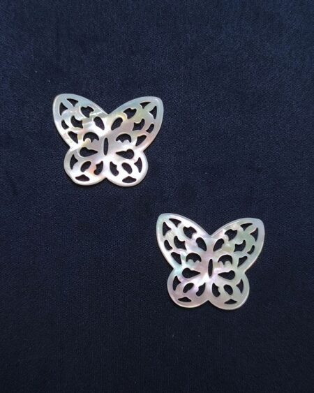 Natural White Mother of Pearl Filigree Butterfly (10pcs)