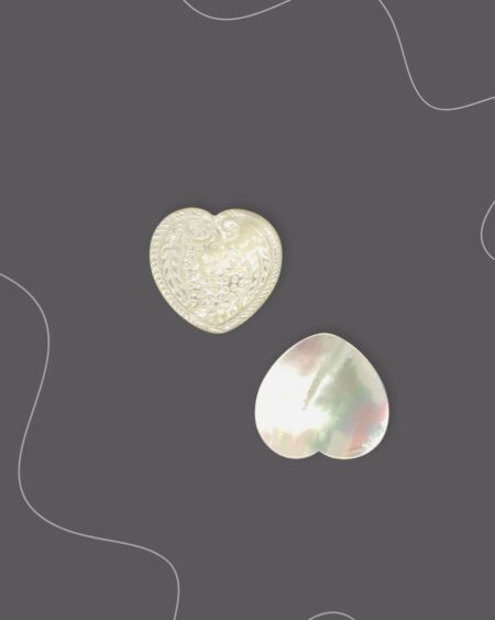 Carved Heart, White MOP