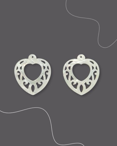 Heart Filigree, White MOP