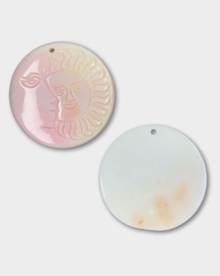 Moon And Sun Carving, Pink Queen Conch