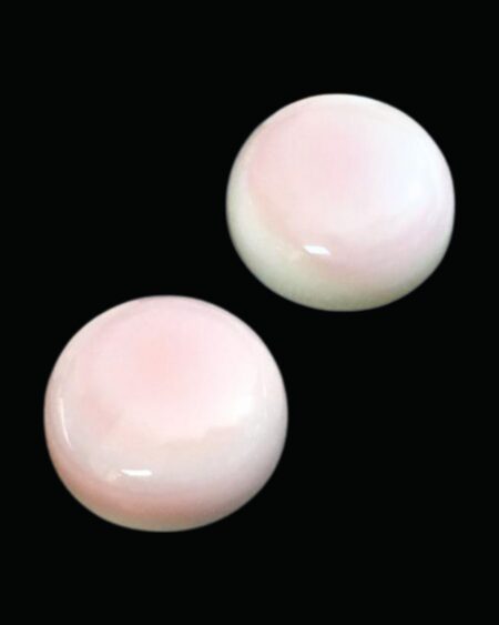 Round Cabochons, Pink Queen Conch Shell