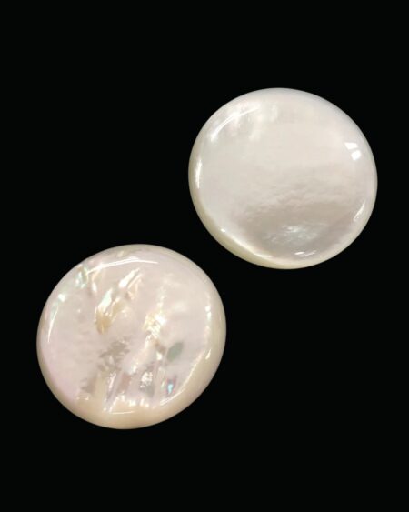 Round Cabochons, White Mother Of Pearl