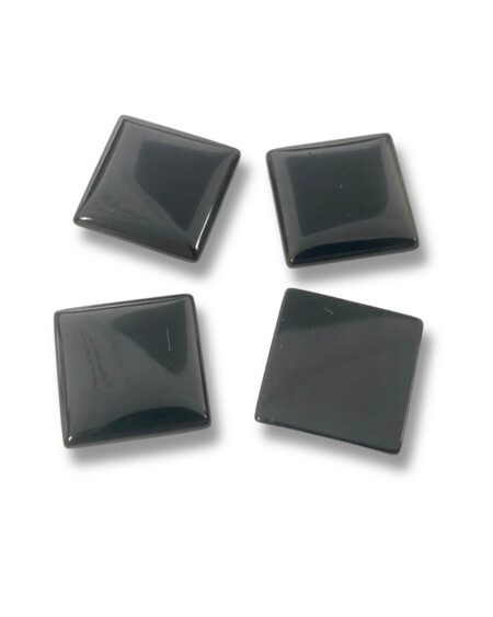 Cabochon Square Black Agate