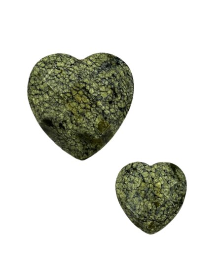 Faceted Heart Green Serpentine