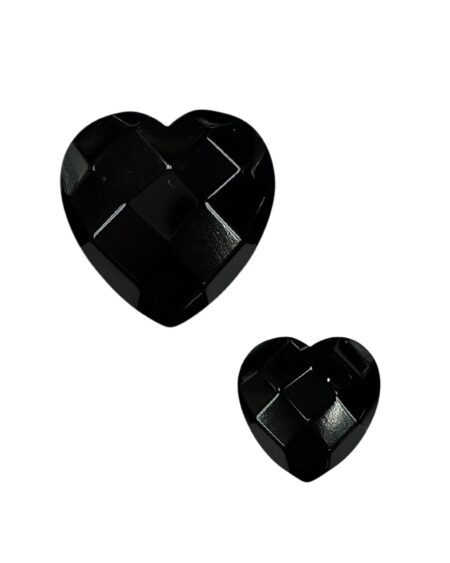 Faceted Heart Imitation Black Onyx