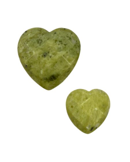 Faceted Heart Yellow Howlite