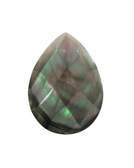 Faceted Pear Black Mother of Pearl